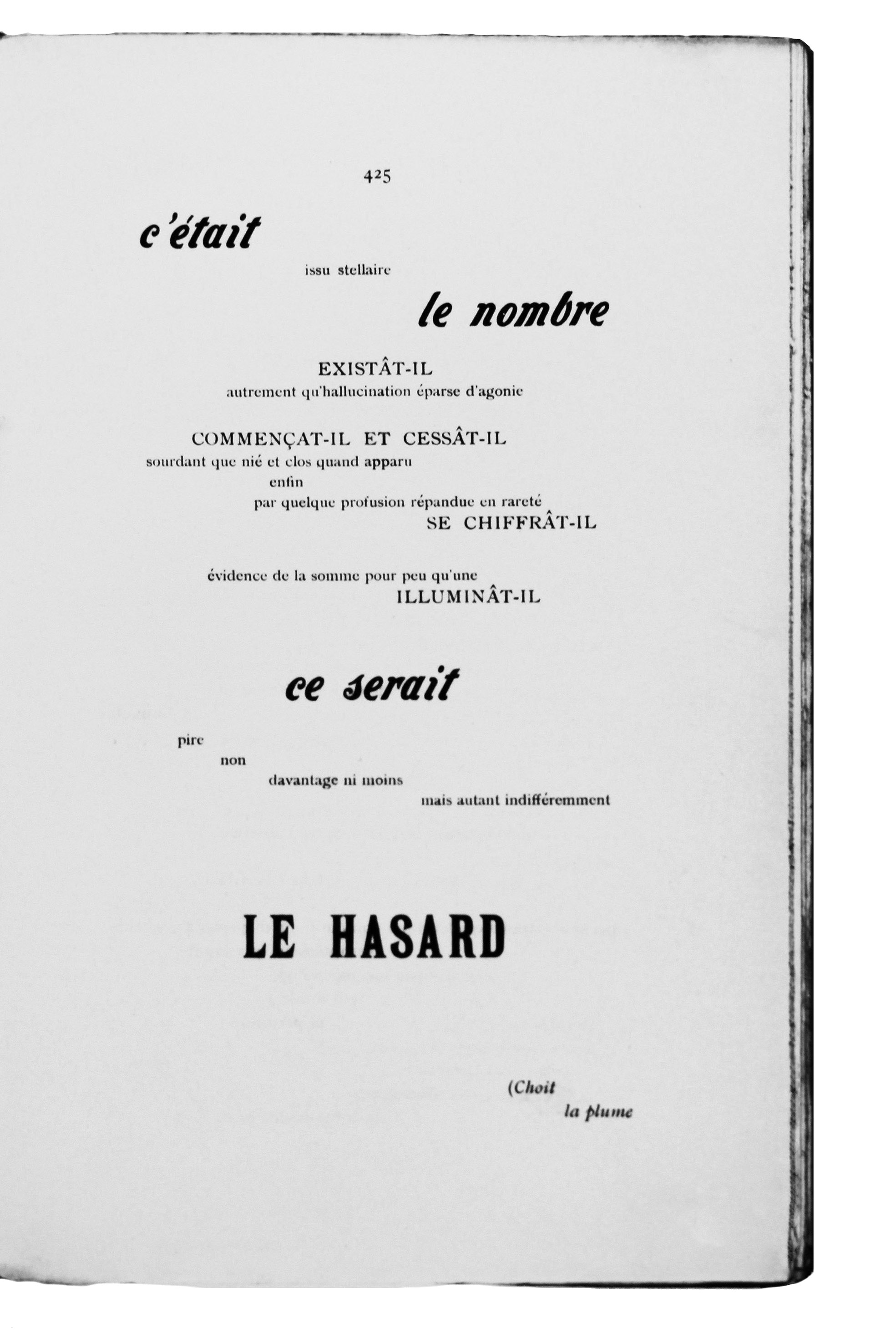 Le « Coup de dés » de Mallarmé Poème typographique